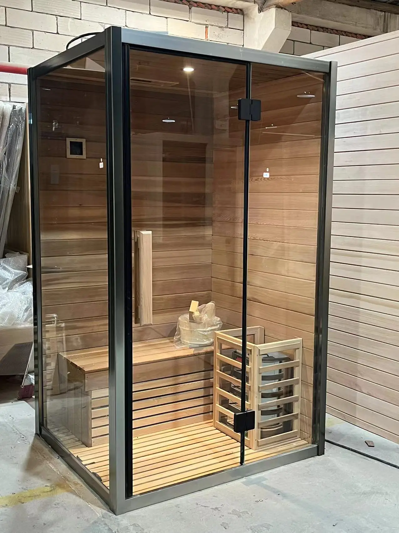 Design most popular cheap new style 2 person Spruce Hemlock Cedar steam room sauna
