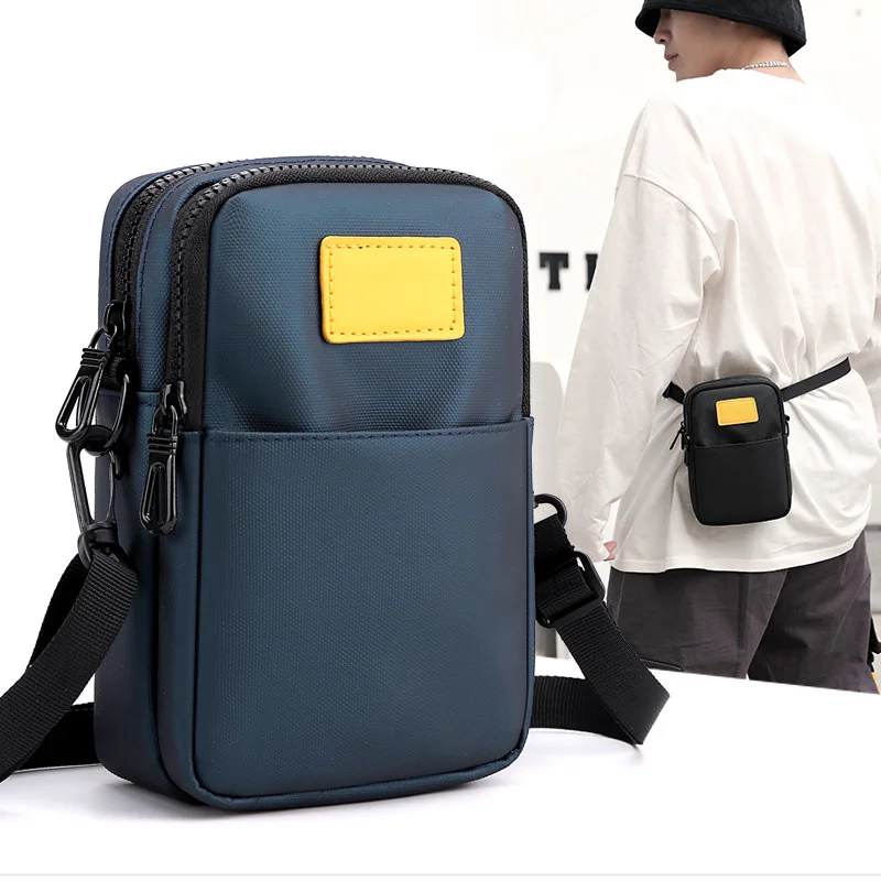 custom logo spot new men fanny pack multifunctional sports function chest bag waterproof cross body phone bag