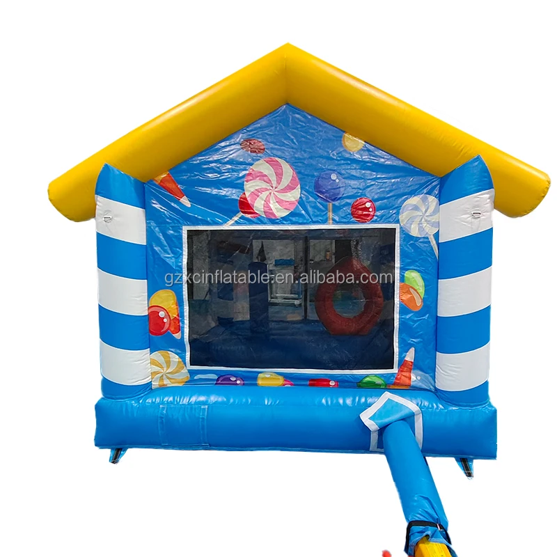 Hot sale blue candy jump bed kids jumping castle inflatable trampoline party rental equipment inflatable bouncer for children