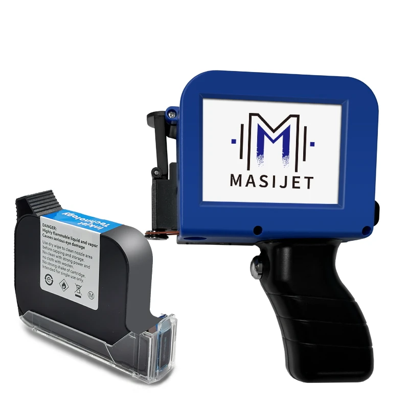 Mini handheld inkjet printer, portable inkjet printer, date logo printer, white and black ink cartridge printer