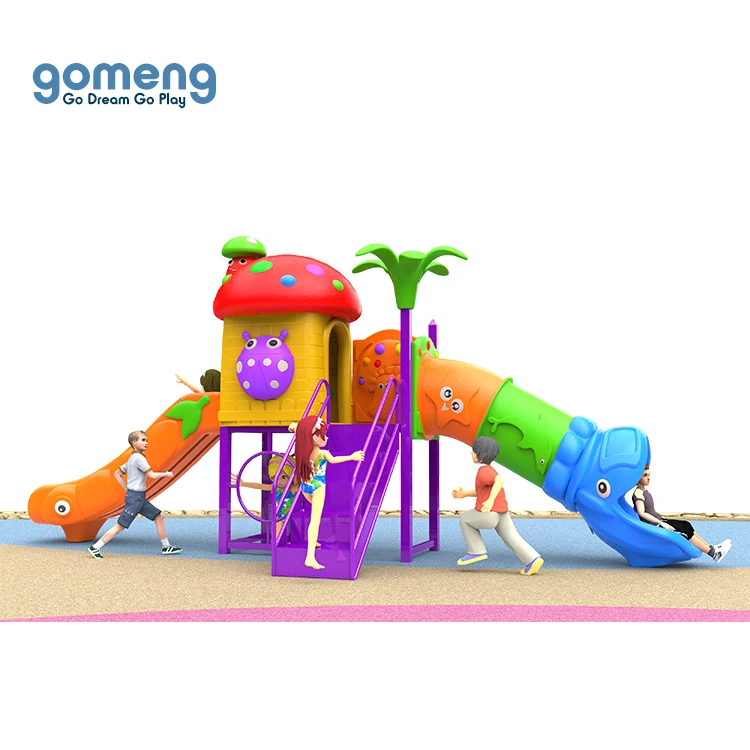 Safe and cheap outdoor playground plastic galvanized pipe children slide equipment