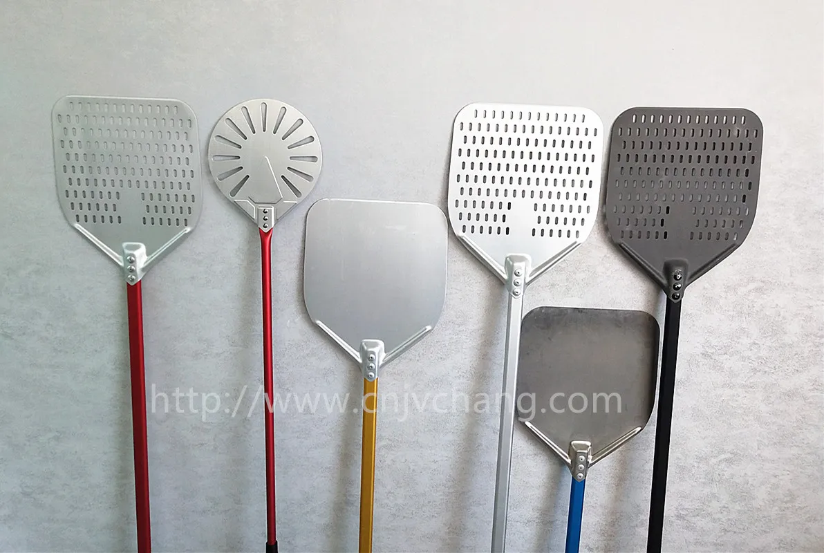 Unique Customized Stainless Steel Pizza Paddle Spade Aluminum Perforated Pizza Peel Shovel with Detachable Handle For Baking