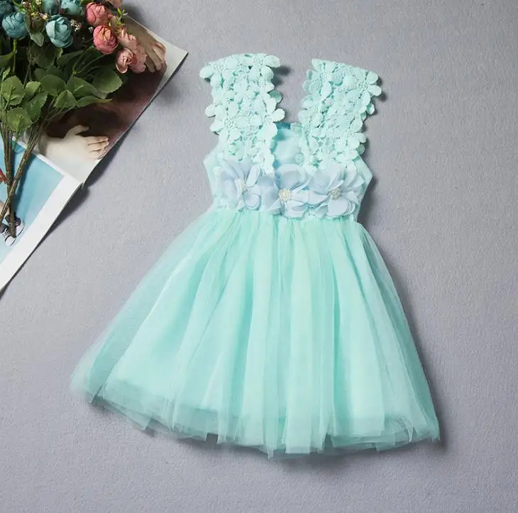 Flower Kids Party Dress For Girl Birthday Fancy Children Bridesmaid Costume Girl Brand Baby Tulle Tutu Wedding Dress 3-8 Years
