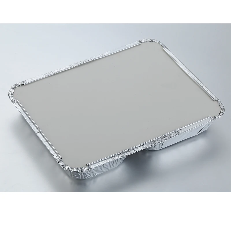 Barquettes Repas Alu Jetables -2 compartiments deep 23*18*4cm R808L,aluminium foil container with lid REC23184I-2-CA yysmallcap