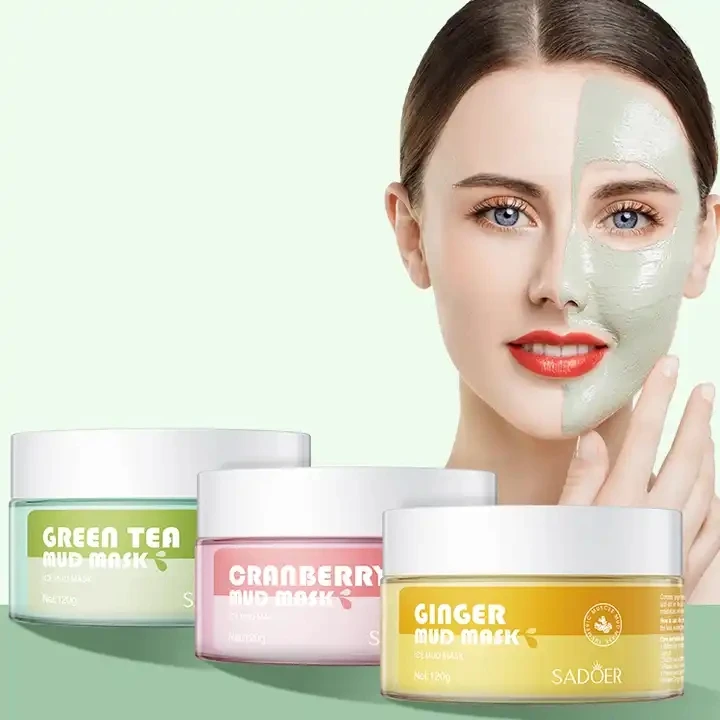 OEM SADOER Ginger Green Tea face mask Mildly Cleansing Pores Water Replenish Moisturizing Skin Clay Mud Mask