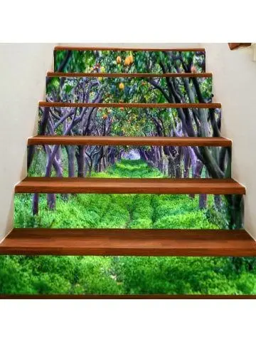 PVC Floor Sticker Scenery Designs Self Adhesive Home Decoration 3D Decorative Stair Sticker