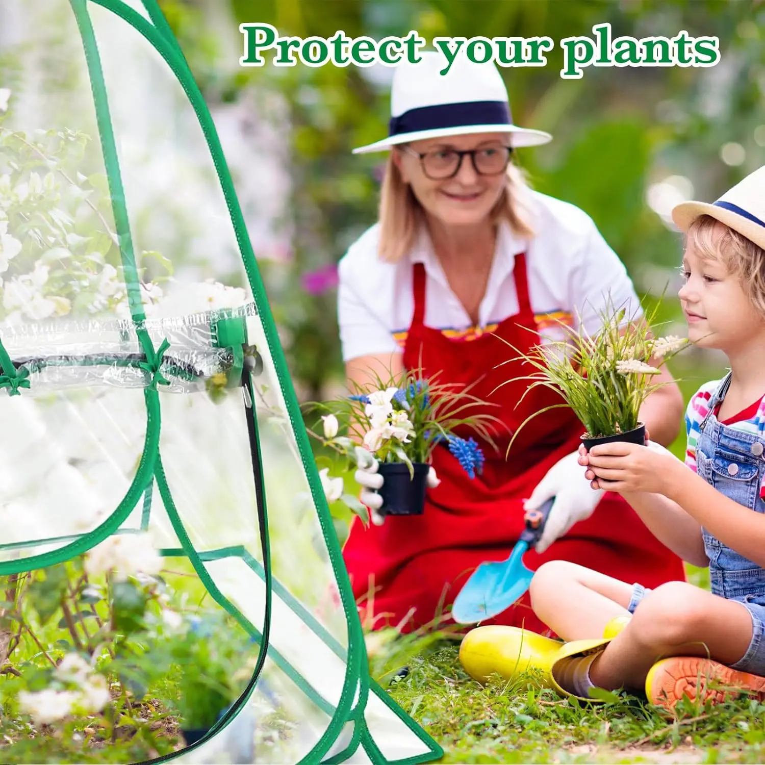 6 Pieces Mini Greenhouse Outdoor Pop up Greenhouse Cover 24 x 24 x 31 Inch Mini Gardening Sunshine Plant Flower Room