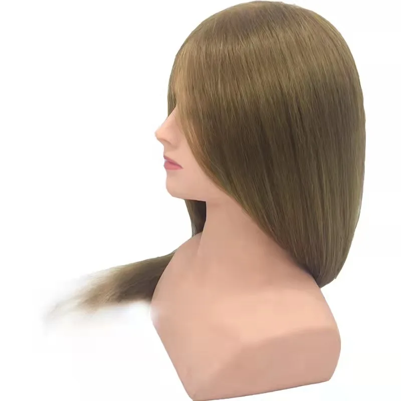 100% Remy Hair Practice Training Doll Head  Mannequin Head with Hair for Salon Beauty School Hairdresser