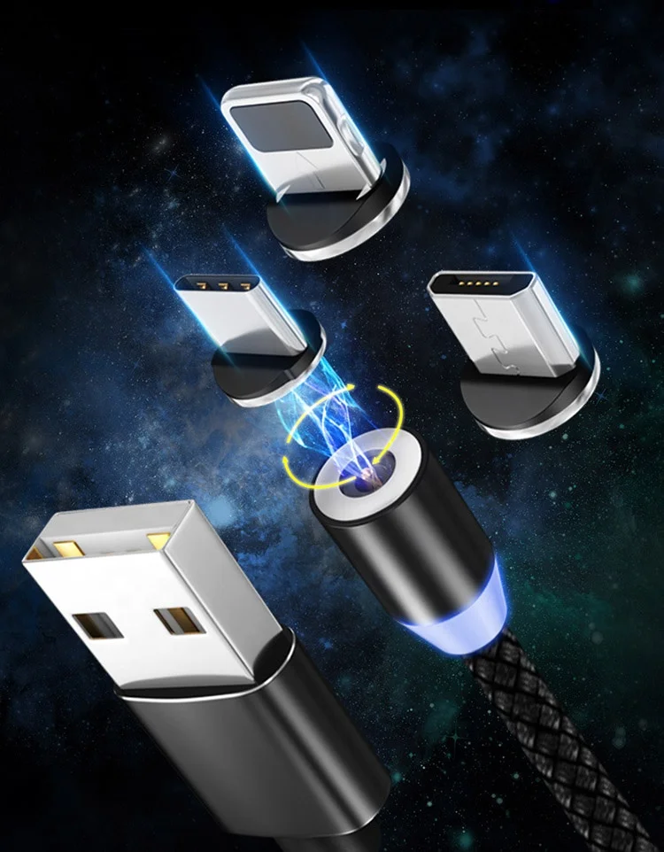 1 м светодиодный кабель с разъемом Micro USB Type-C Магнитный зарядный supercalla светодиодный нейлоновый Плетеный Usb кабель