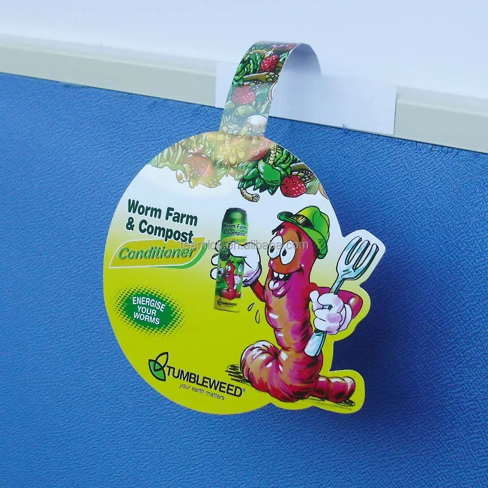 CMYK 4 Colors Printing Pop Display Shelf Wobbler Double Sided Tape Supermarket Shelf Talker