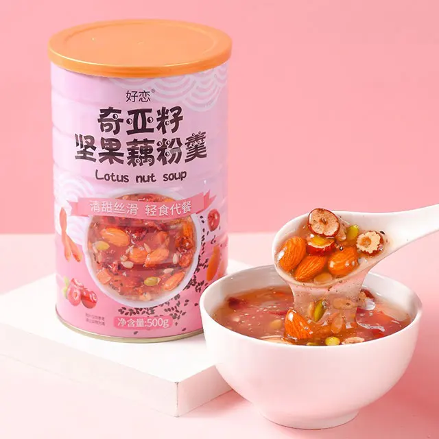 Natural health food factory wholesale supports customized nutritional breakfast Chia seed nut and lotus root powder soupg