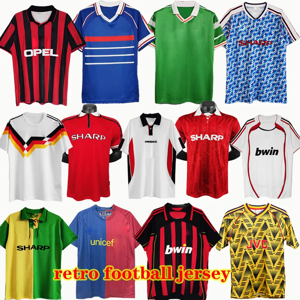 Wholesale Thai quality Breathable Quick Dry Classic Retro Shirt Custom Football Jerseys Futbol vintage soccer jersey