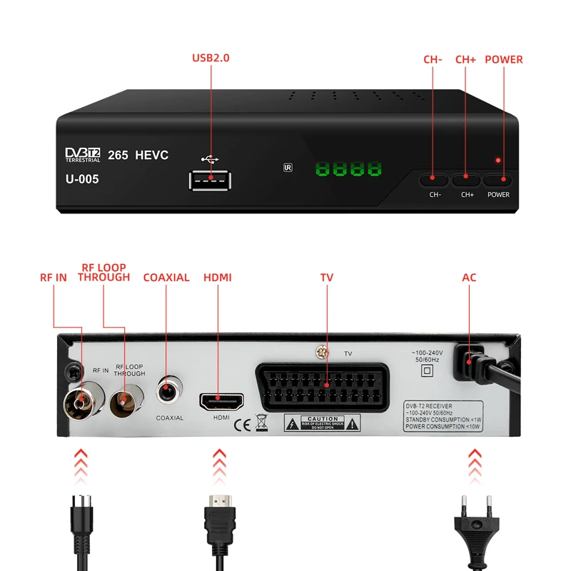 Ресивер H.265 DVB T2 поддержка IPTV youtube PVR обмен времени JUNUO гарантия качества