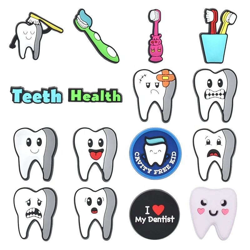 croc shoe charms cute teeth dentist protect toothbrush tooth health croc charms teeth health charms for croc