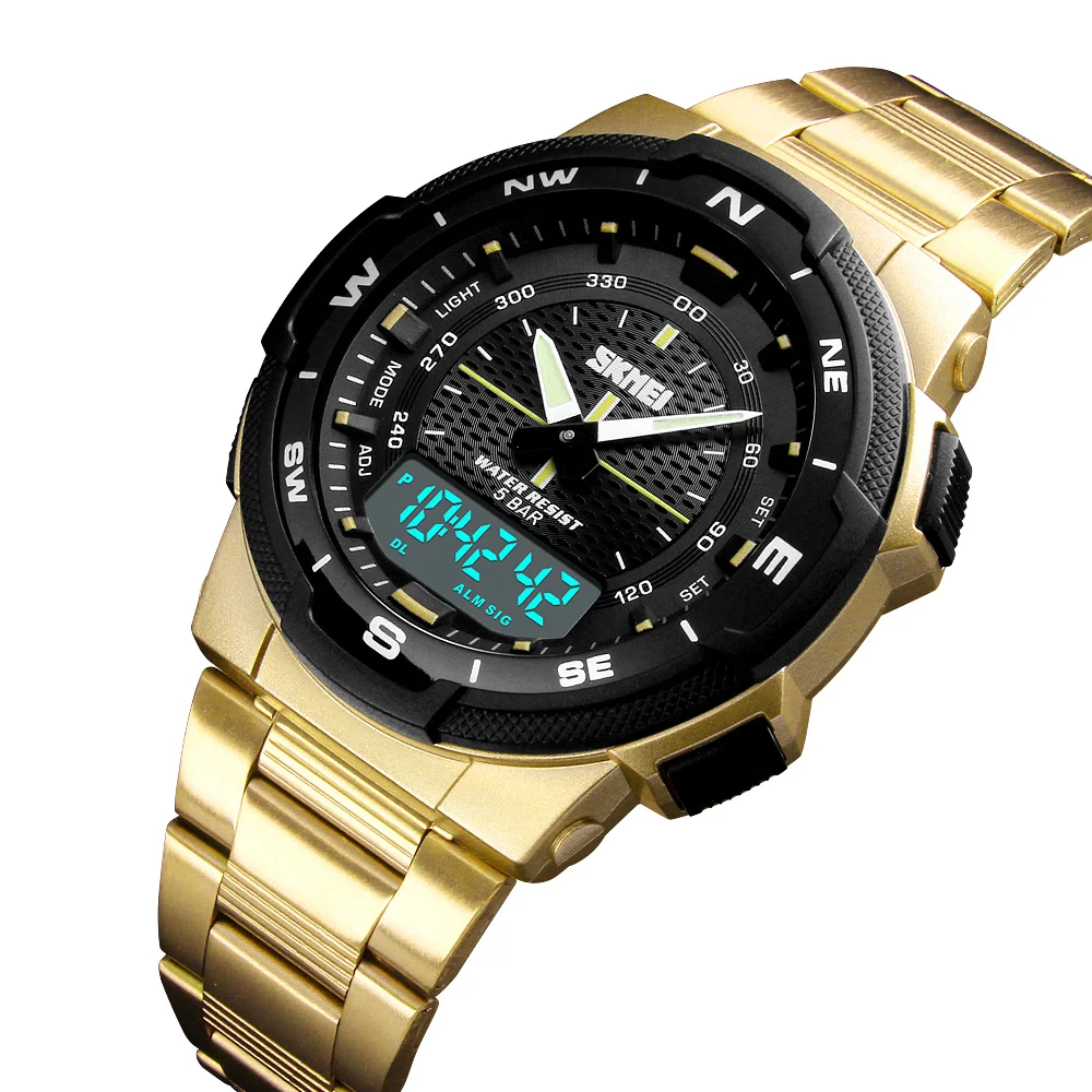 SKMEI 1370 Jam Tangan Digital Wrist Watches Men Stainless