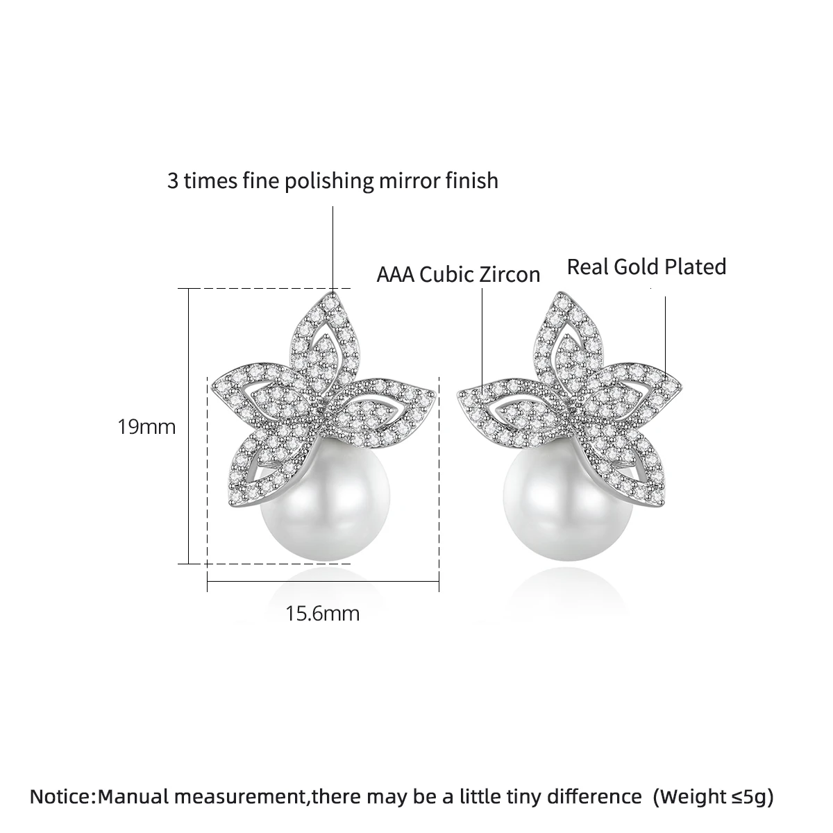 LUOTEEMI Wholesale Free Shipping Hot sale Women Luxury Clear Cubic Zircon Paved Wedding Pearl Earrings For Brides