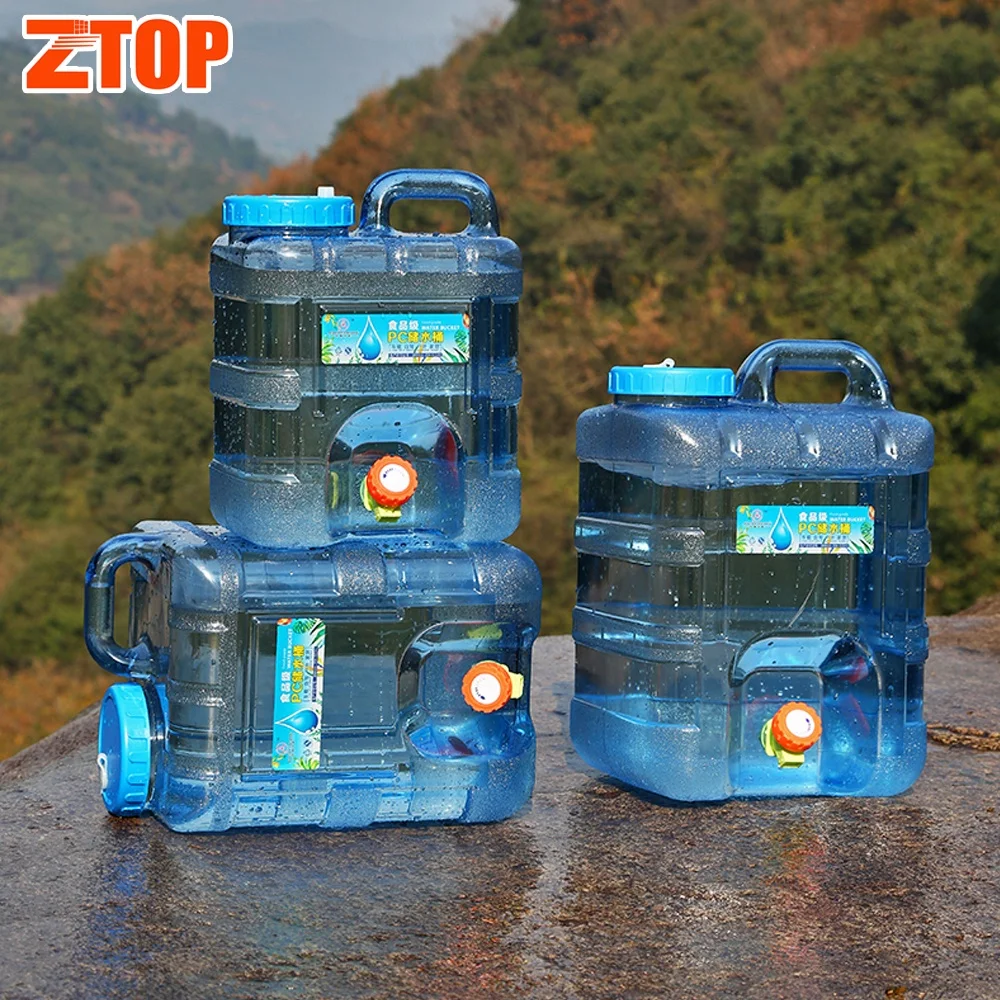 Hot Selling 7.5L 10 Liter 15L 20 Litre Blue Plastic Camping Drinking Water Container With Tap