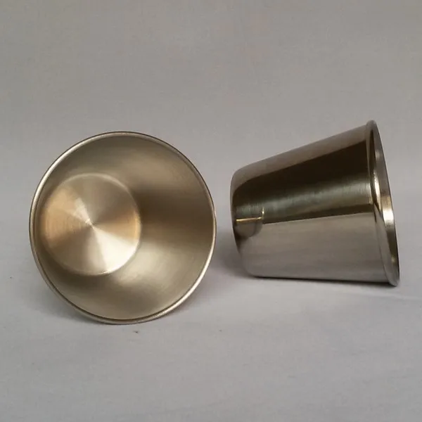 rounded edge 2oz stainless steel wine cup shot glass