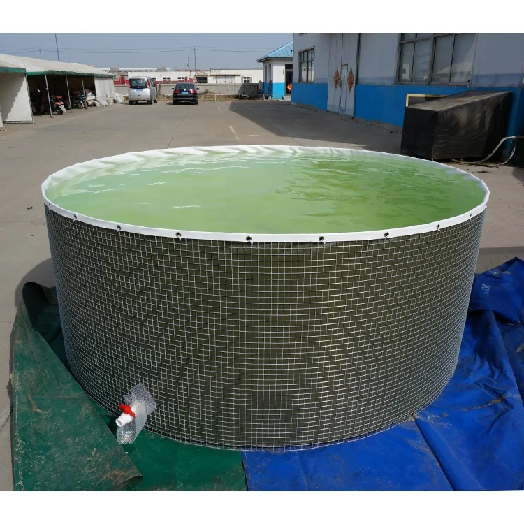 Flexible PVC Collapsible Steel Mesh Water Reservoir Tank For Fish Feeding