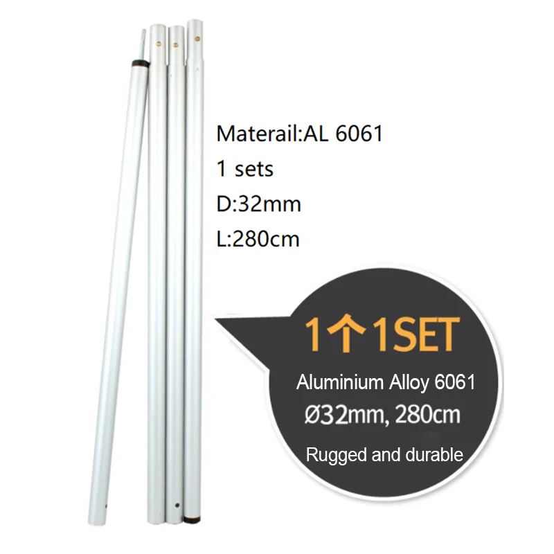 0utdoor tent supporting rod canopy awning  tarp pole aluminum alloy portable lightweight camping tent pole