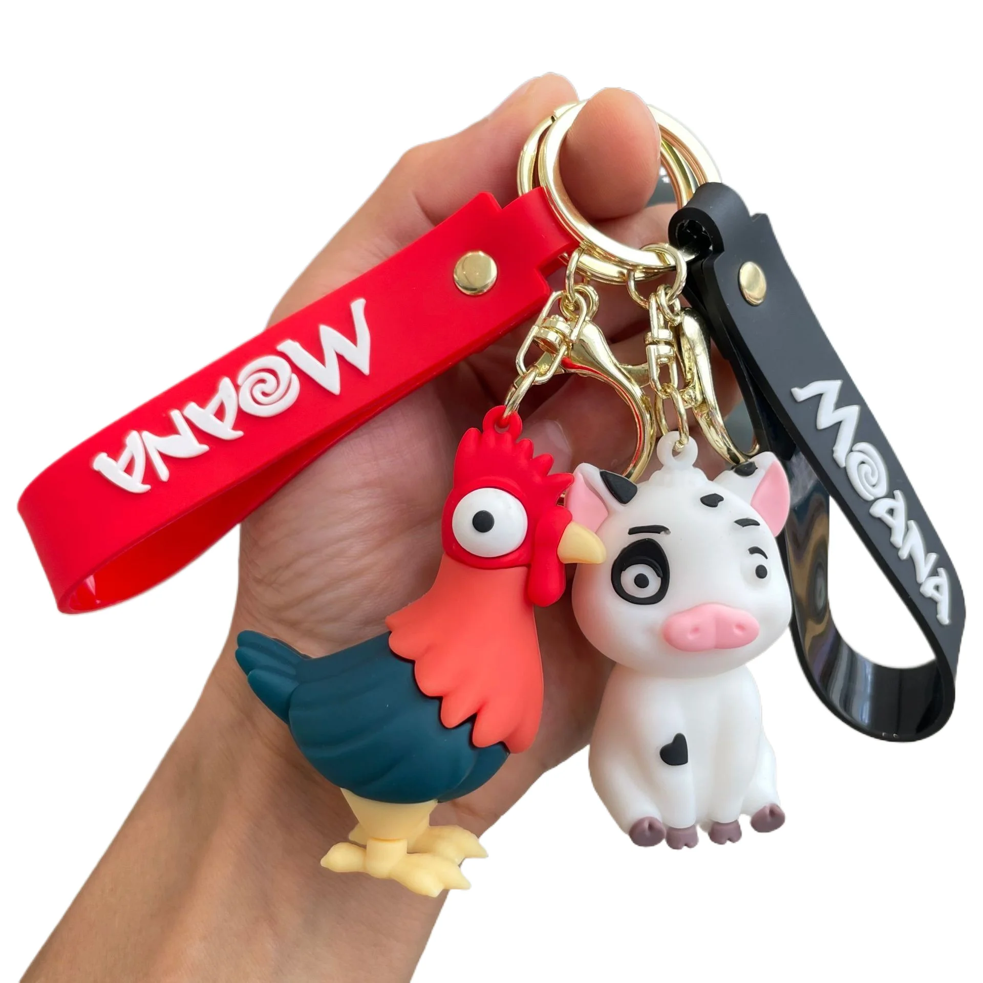 Fantasy Adventure Animated Movie Moana Toys Keychains 3D Doll Exquisite Gift Pendant Wholesale PVC Anime KeyChains Accessories