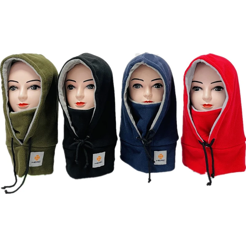 2021 New custom balaclava winter wool lined windproof hunt hat  polar fleece winter hat mask trapper hat