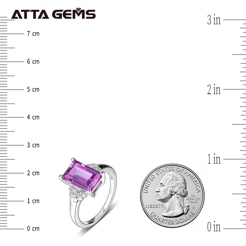 925 Sterling Silver  Pink Purple Gemstone Rings Classic Purple Sapphire Rings For Women Engagement Wedding Fine Jewelry Gift