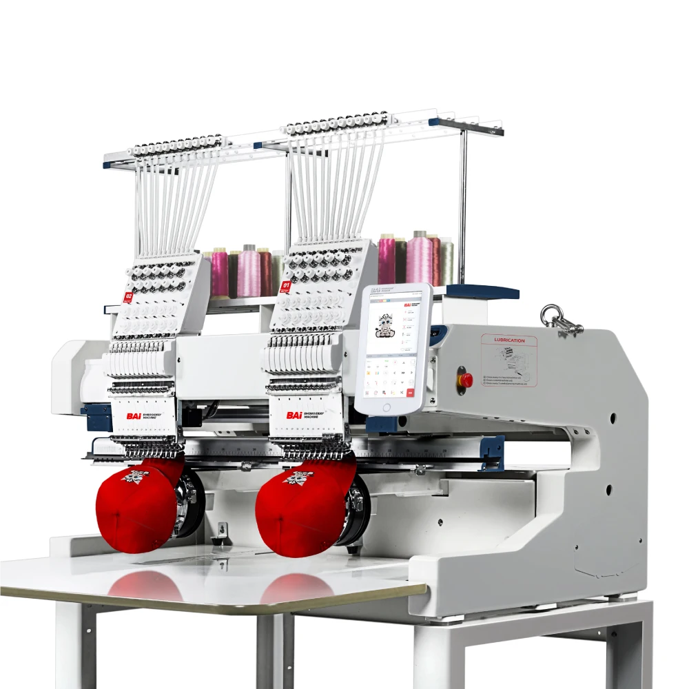 BAI hot sale commercial dahao computer 12/15 needle two heads embroidery machine price
