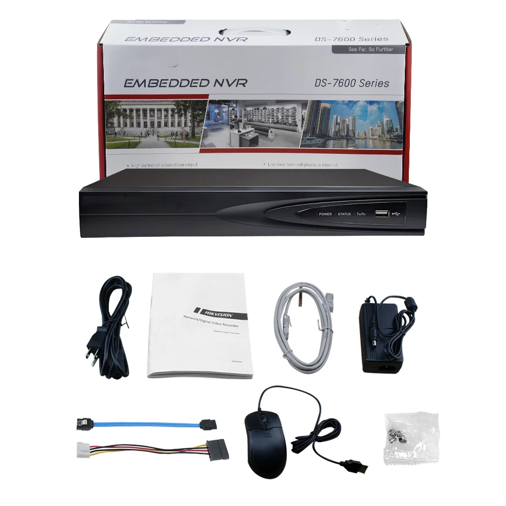 Hik -vision PoE NVR 4K 4CH DS-7604NI-Q1/4P 8CH DS-7608NI-Q1/8P 8MP Two-Way Audio For CCTV Security Camera Network Video Recorder