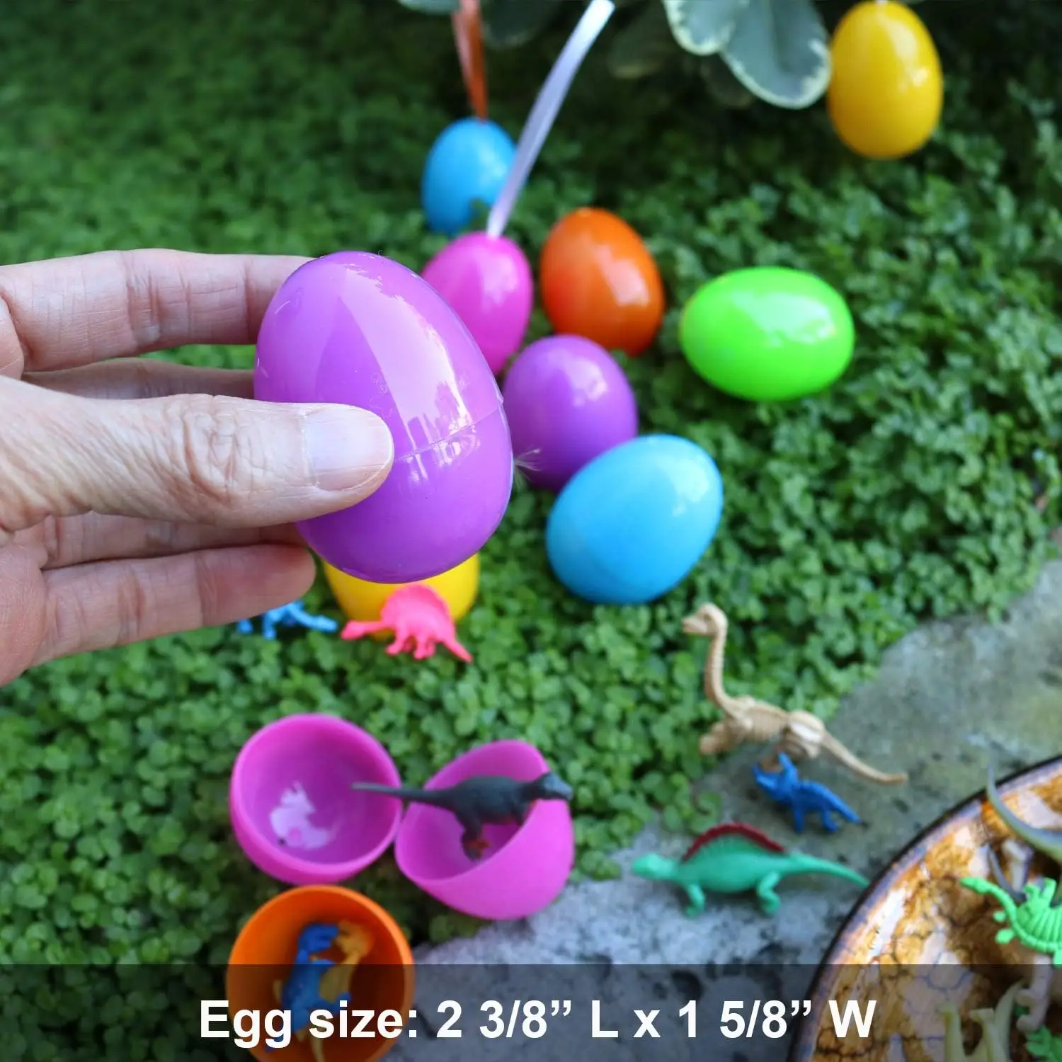 Fillable Easter Eggs Colorful Bright Plastic Easter Eggs, Perfect for Easter Egg Hunt Surprise Egg, Easter Hunt, Assorted Colors