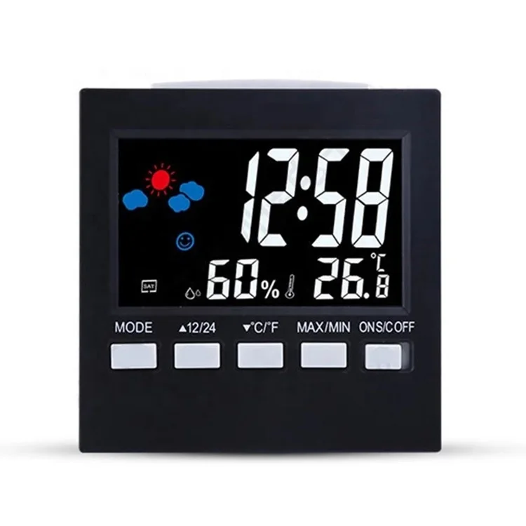 Weather station Digital Alarm clock Temperature Humidity Meter hygrometer Backlight Portable Travel Weather Channel desk Clock