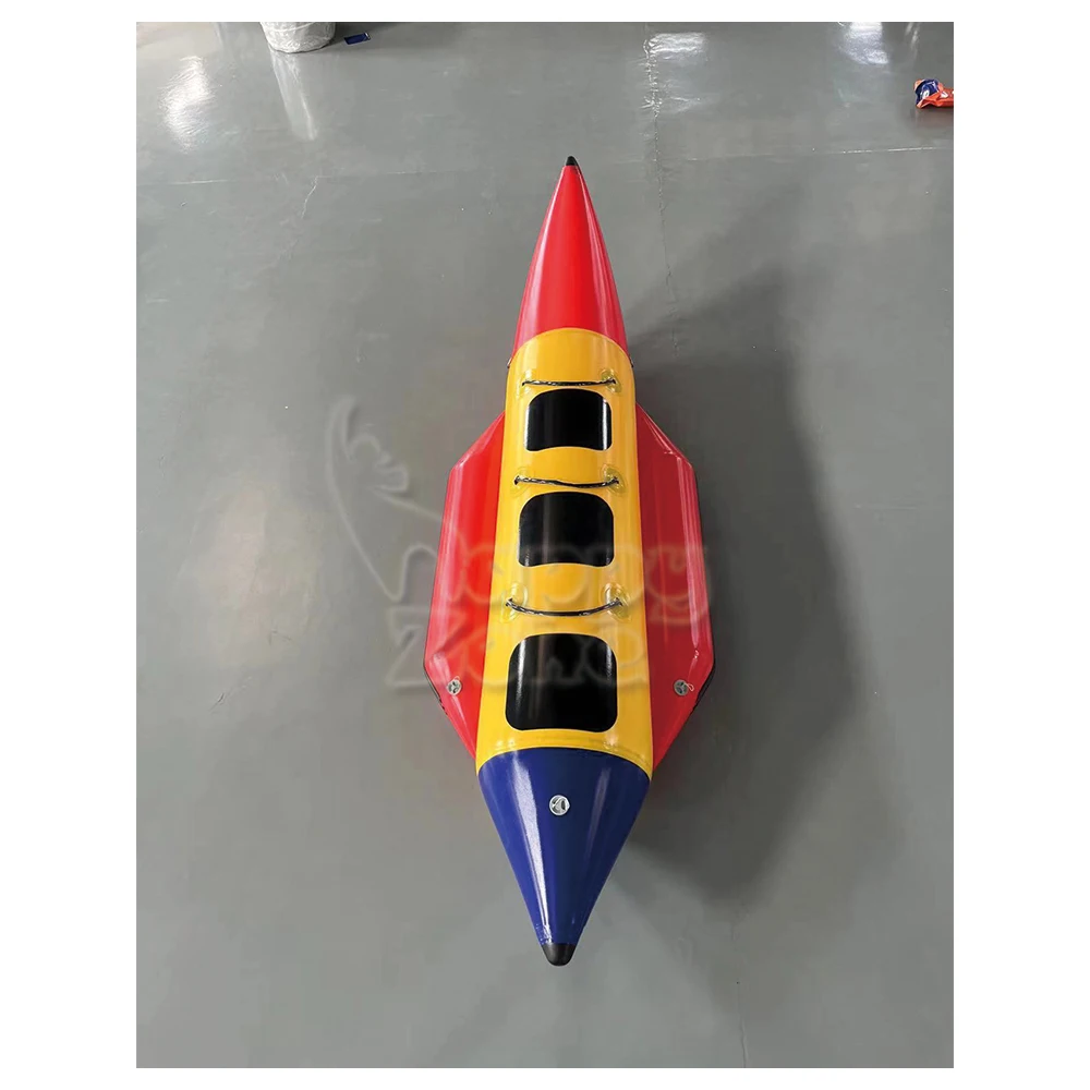 Wholesale Sea PVC Inflatable flying fish towable inflatable boat water game banana boat for water sport games or ocean ball pool