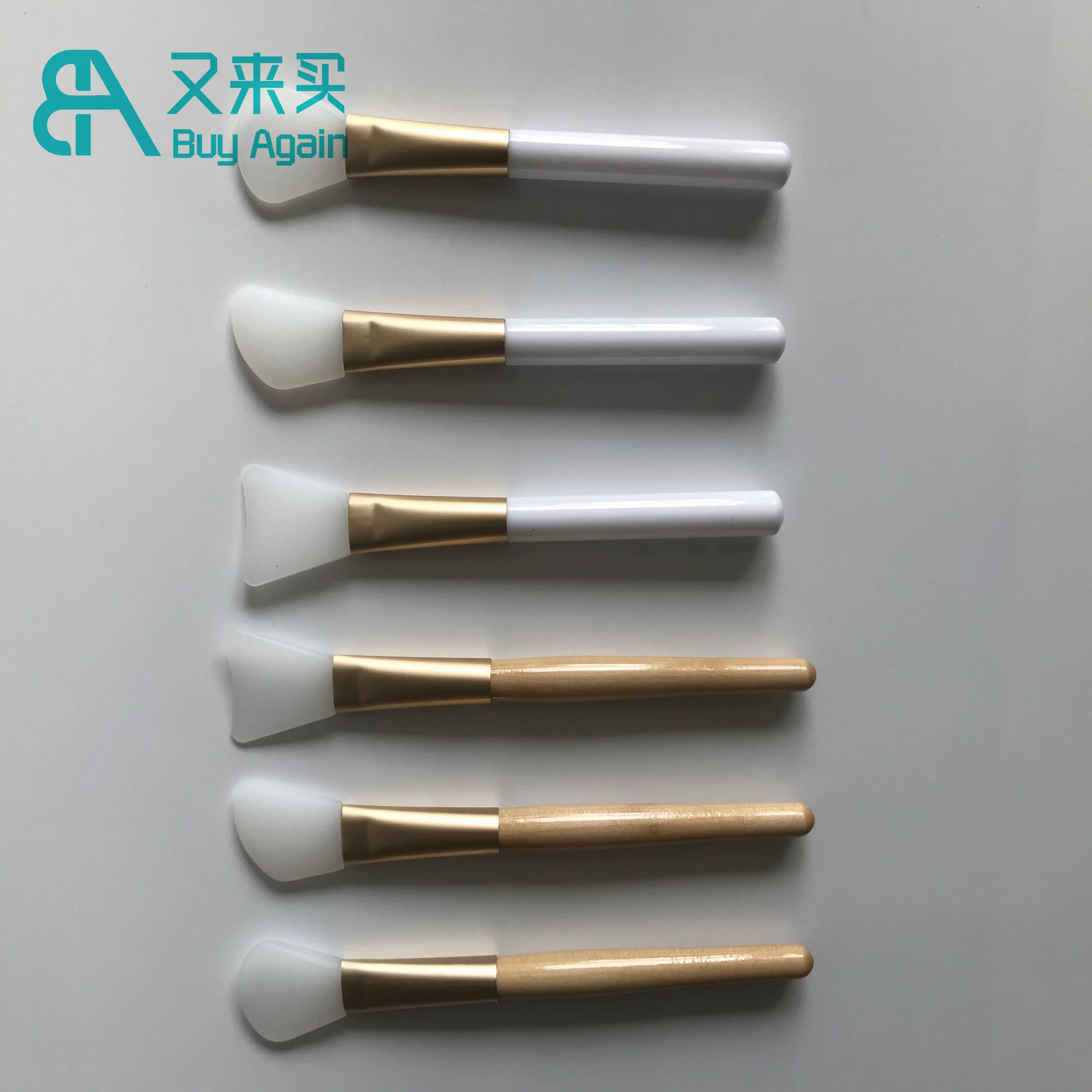 wholesale Wooden handle facial mask application tools spa diy mud bamboo face mask brushes bamboo facial face mask applicators