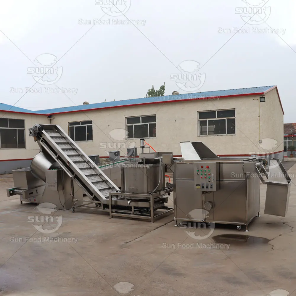 Small capacity broad bean fryer machine nuts frying line peanut fried machine