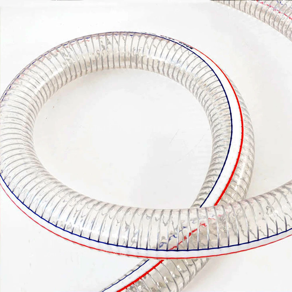 ID6mm-300mm Transparent PVC Conveying Oil Hose Pipe Steel Wire Reinforced PVC Steel Wire Hose