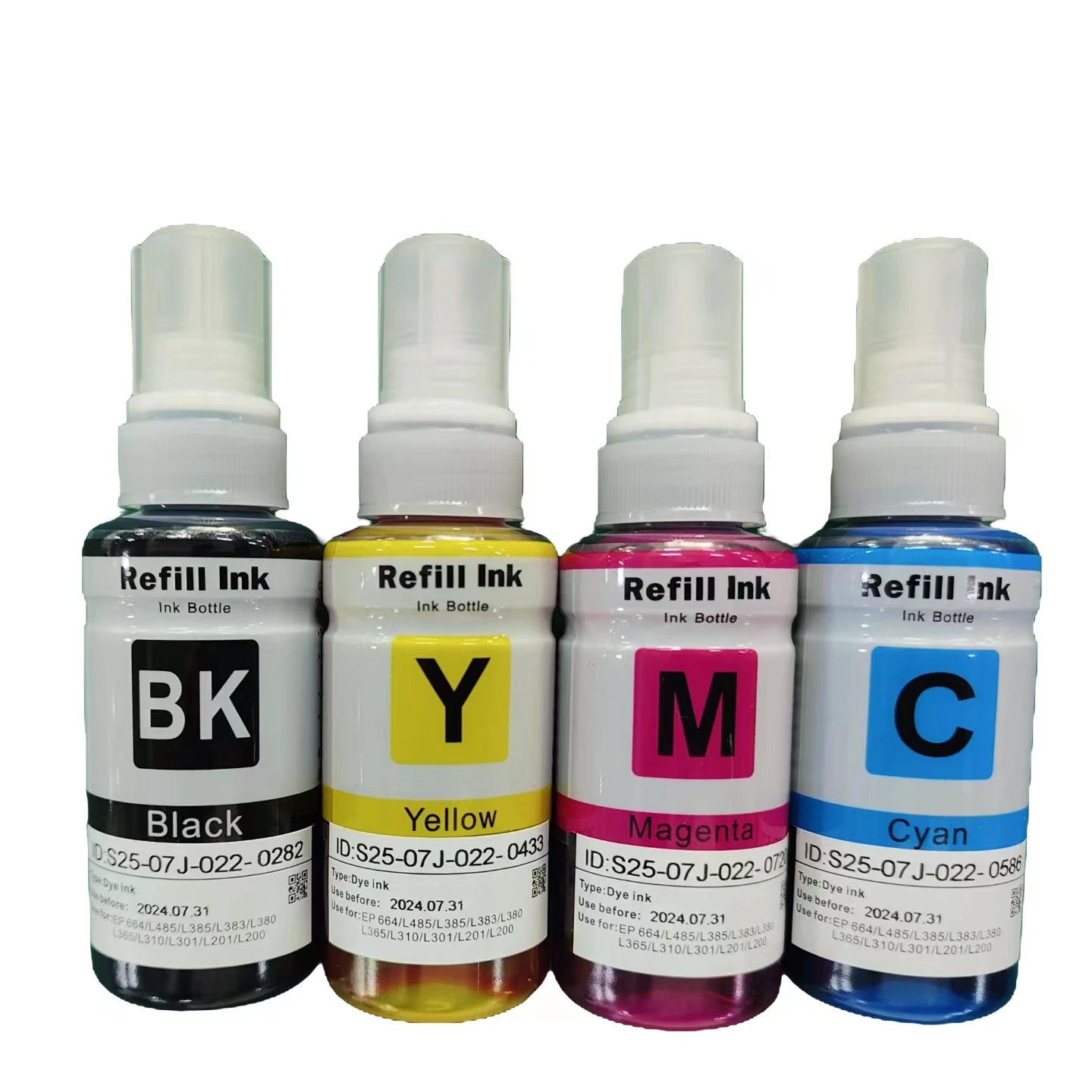 70ML 664 T664 Refill Dye Ink For Epson Printer L100 L200 L300 L110 L120 L130 L201 L211 L132 L210 L220 L350 L355 Printing Ink