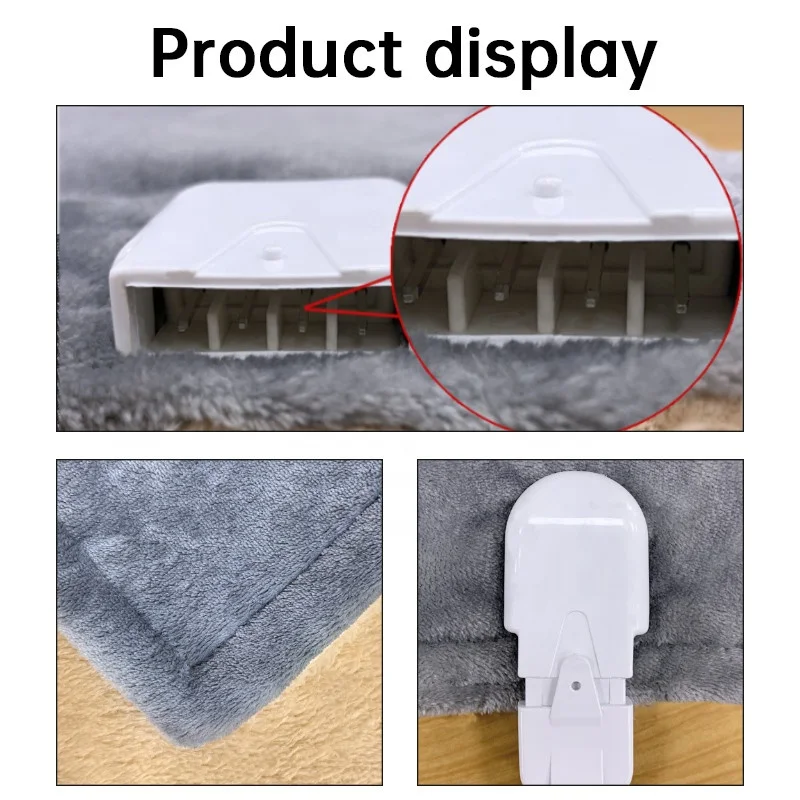 Customized LOGO Soft Plush Washable  Reversible Flannel Throw Electric Heated Blanket