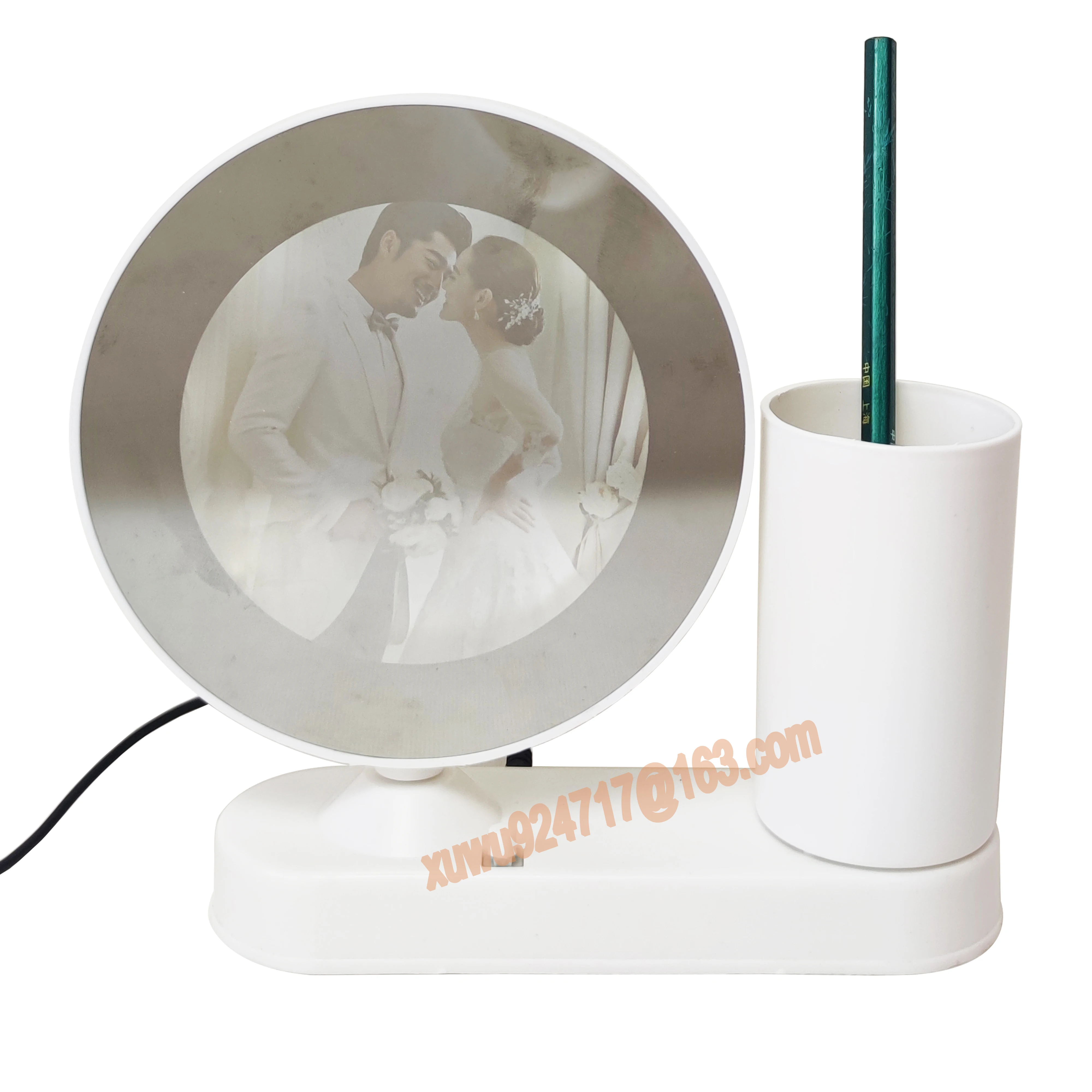 USB Charging Multi-Function LED Plastic Picture Photo Frame LED Magic Mirror Photo Frame With Pen Holder LED Photo Frame