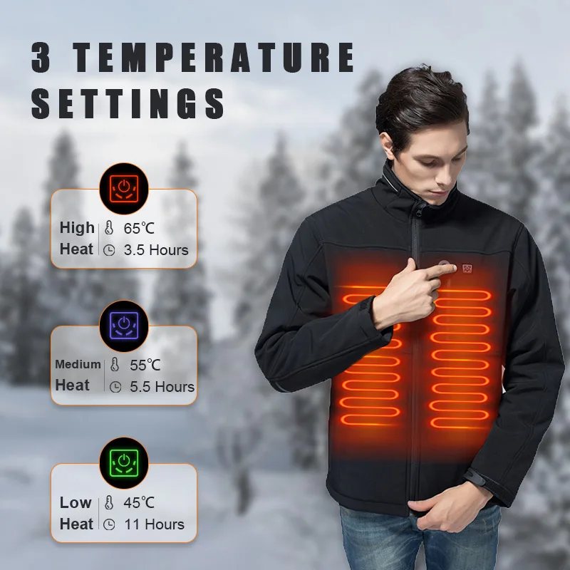 Factory Winter Heated Jackets Warming Clothing Mountaineering Hunting Skiing Including Battery For Men