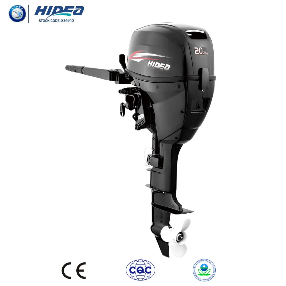 Hidea CE Approved 4 Stroke 20hp Outboard Engine for Sale F20 Black engine motor Mannul/Electric Motor