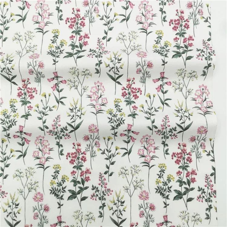 Wholesale 100 cotton twill cloth korean floral printed for bag garments bedding