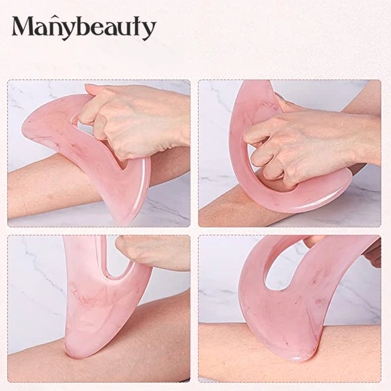 Gua Sha Massage Tool With Handle Resin Guasha Scraping Tool For Back Neck Face Leg Massage Lymphatic Drainage Cellulite Remove