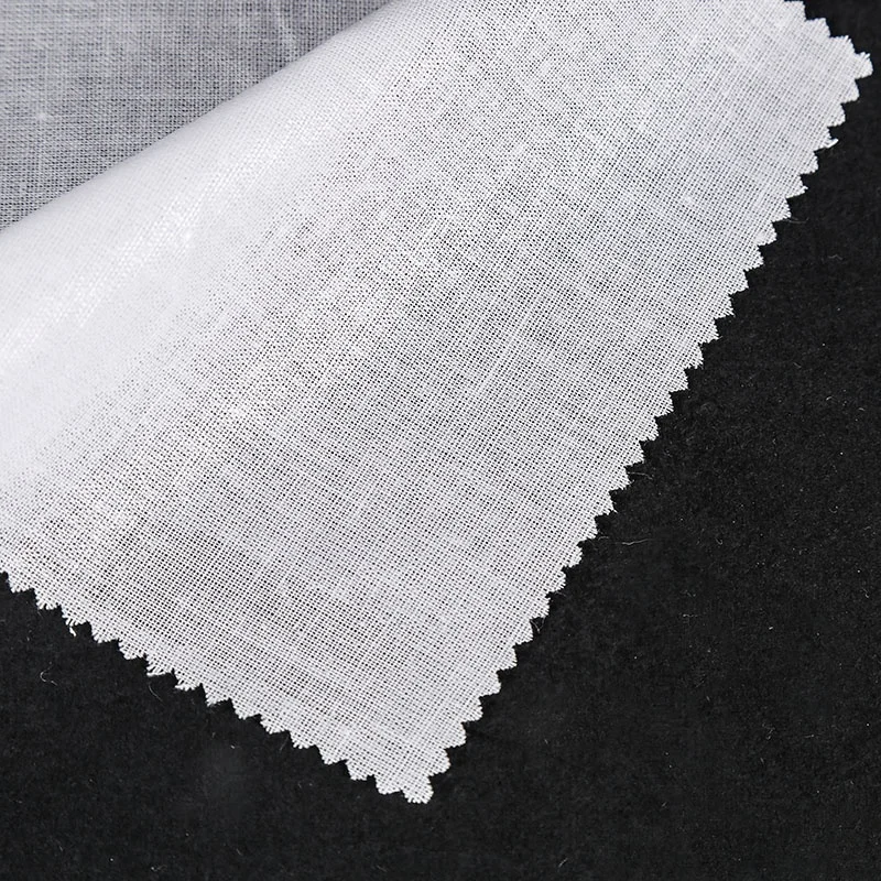 2.5H Stiff cotton Shirt collar woven fusible Buckram interlining for shirt Cap bag