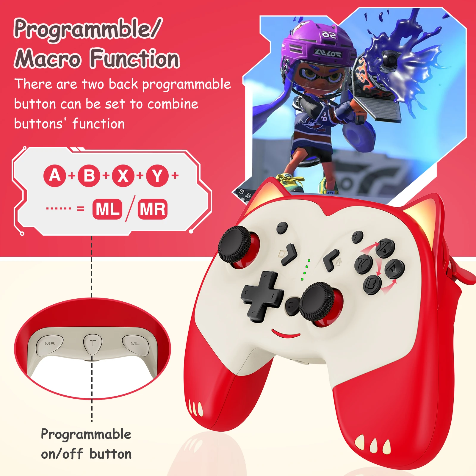 Wireless Pro Controller Console cute gamepad with wake-up function for Switch/Lite
