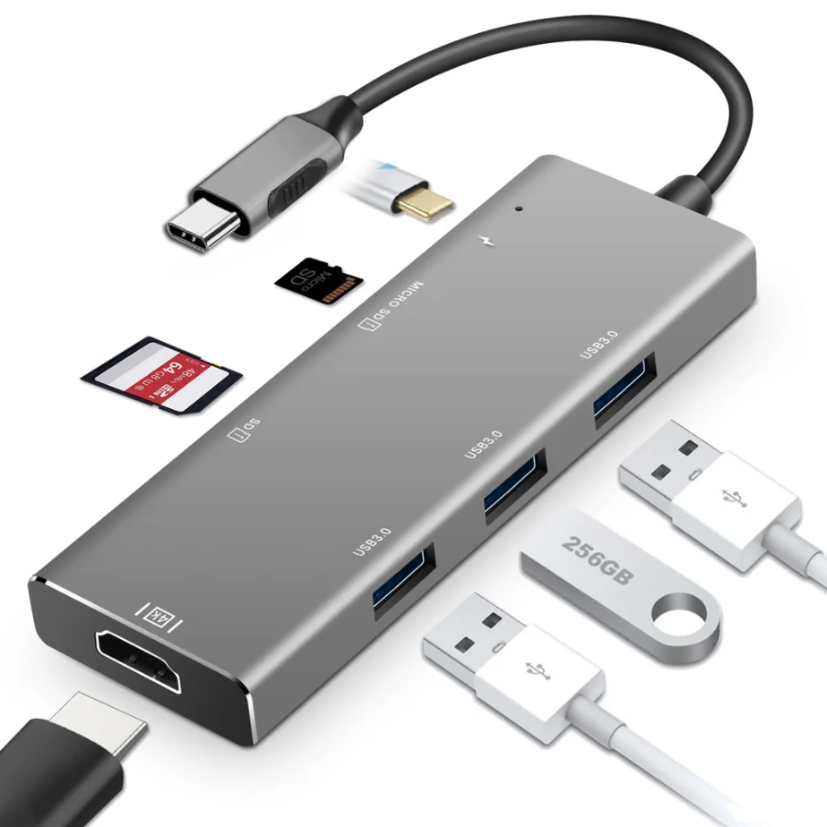  7 в 1 usb-c 3 0 hub подставка для ноутбука с usb Тип c портов macbook