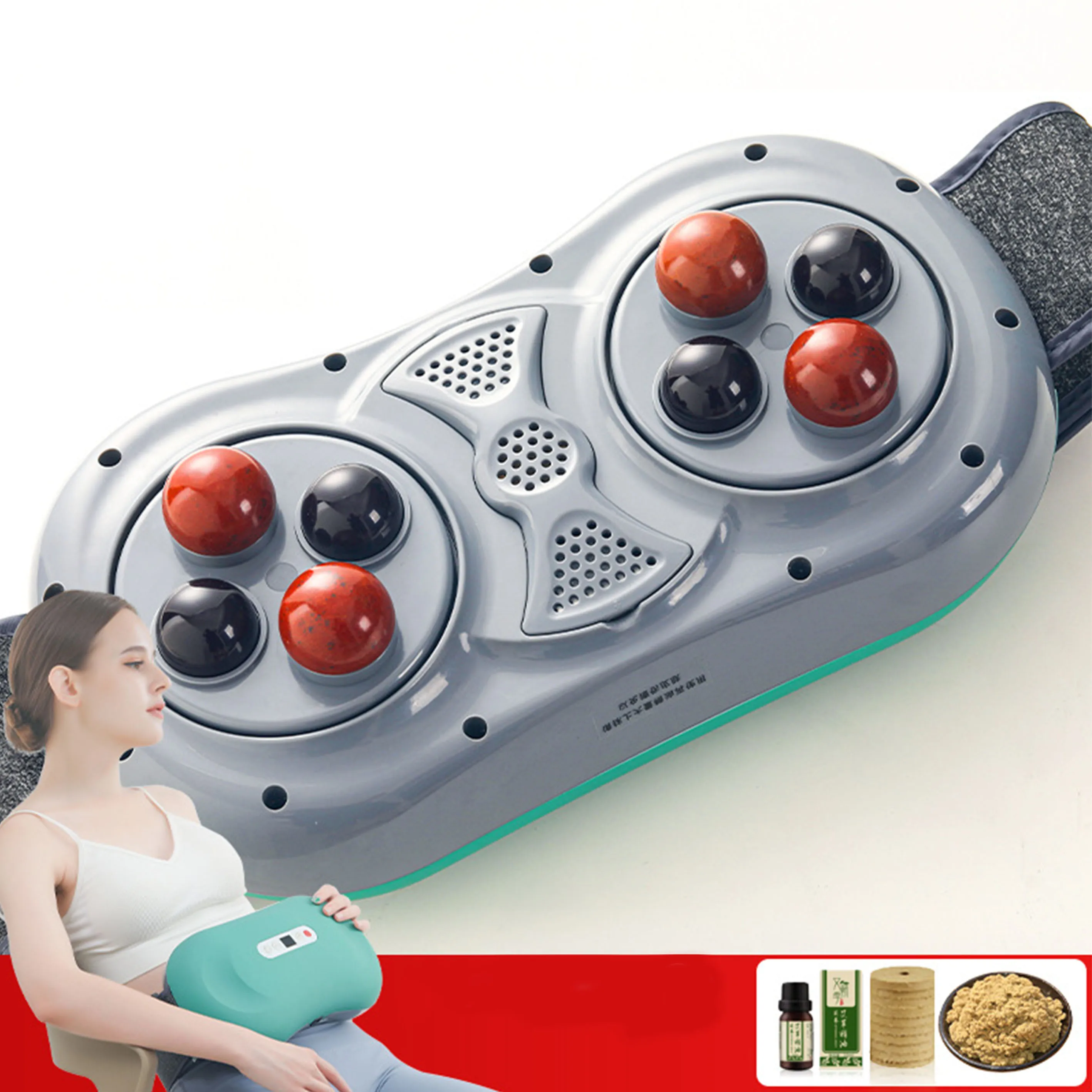 Double headed Bian Shi Rou Abdomen Instrument Smokeless Ai Xun Massage Positive and Reverse Abdomen Double Plate Massage Belt