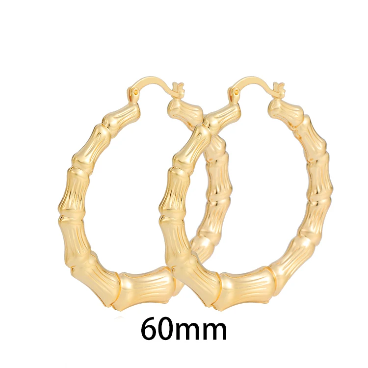 Large Size 60mm Custom Jewelry Fashion Earrings Brass Women Big Earrings