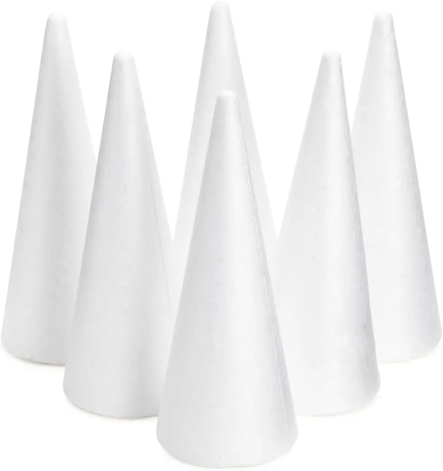 Various Sizes White Foam Cone For Flower Arrangement Cake Crafts Christmas Trees Festival Decorations