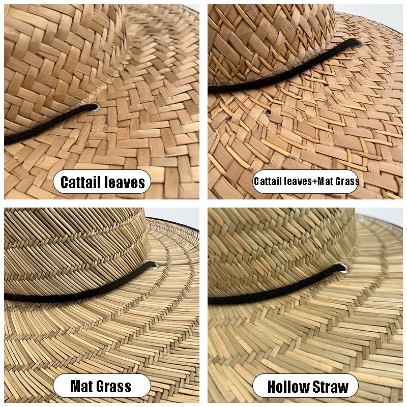 Unisex Custom Lifeguard Surf Hat Sun Beach Design Straw With Custom Logo for Adults Sombreros De Paja