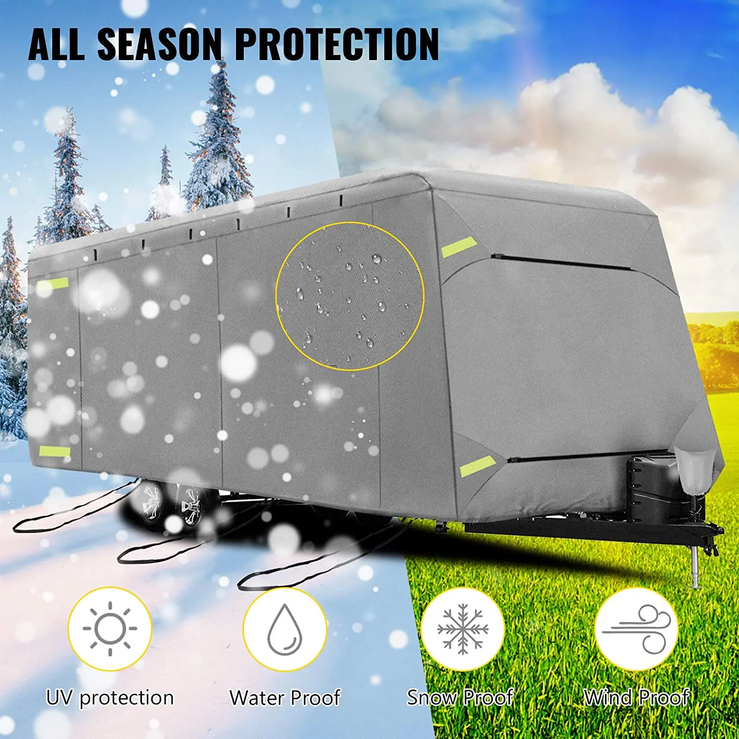 Multilayer Layers Nonwoven Fabric Caravan Car Motorhome Cover Waterproof Ultraviolet-proof Dustproof RV Cover